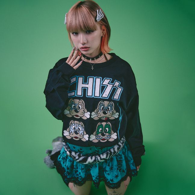 楽天GALFY公式 楽天市場店GALFY OFFICIAL 【ちぃ〜っすロンTee】 ガルフィー ヤンキー オシャレ おしゃれ かわいい かっこいい メンズ レディース 男女兼用 ユニセックス 白 黒 炭 ホワイト ブラック インク 144036