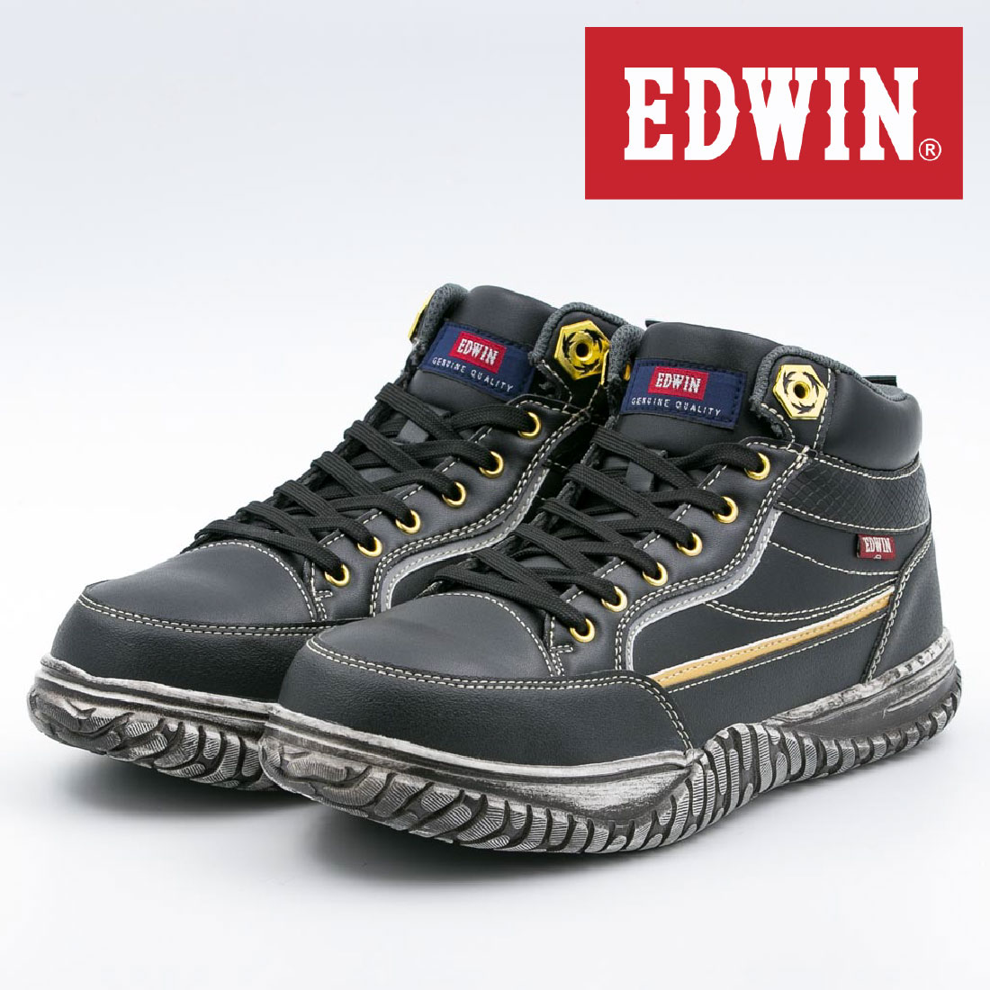 【SS限定 12/4 20時〜28H限定10%CP】【10%OFF】 メンズ スニーカー EDWIN エドウィン 作業靴 軽作業 鋼鉄製 先芯入り 鋼鉄製 先芯入り 軽作業 幅広 カップインソール メッシュインソール 反射材 軽量 ESM-102