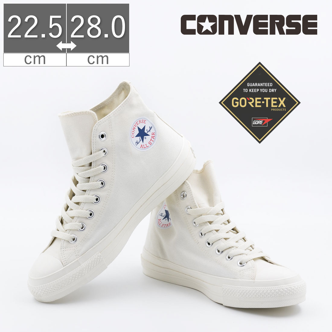 【ワンダフルデー】【20時～4H限定P10倍】【20 OFF】 コンバース CONVERSE メンズ レディース スニーカー オールスター （R）ゴアテックス HI ハイカット GORE-TEX 撥水 ホワイト 白 シンプル リアクト ALL STAR (R) コンバース115周年記念モデル シューズ 靴