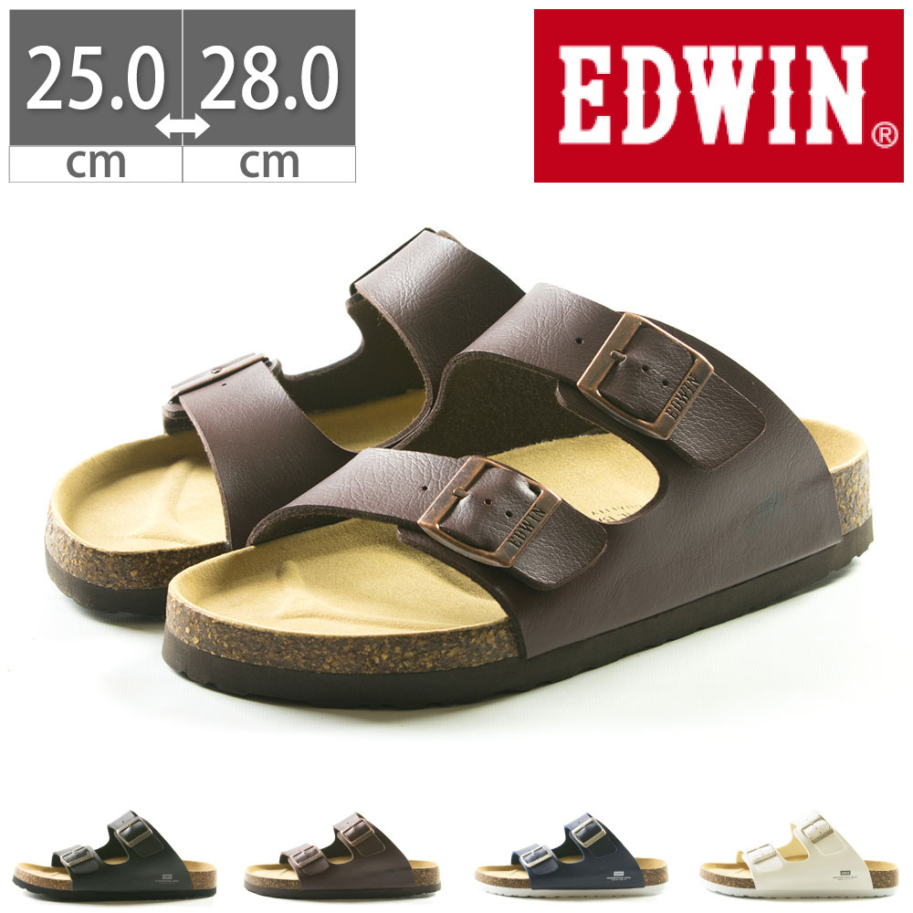 【5/25 20時～30H限定10%CP】【10%OFF】 エドウィン EDWIN コンフォートサンダル EB1001 プレゼント フットベットサンダル 25 26 27 28 夏 2020 父の日