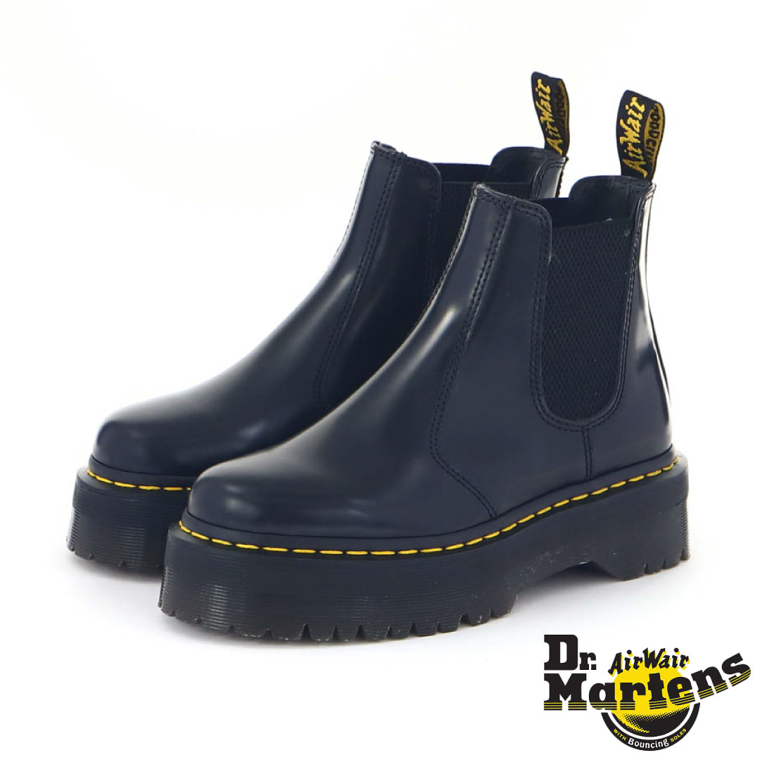 【SS限定 6/4 20時〜28H限定10%CP】 ドクターマーチン Dr.Martens レディース メンズ ブーツ 2976 QUAD チェルシーブーツ 24687001 チェルシーブーツ 厚底 かっこいい 本革 レザー 2024_厚底