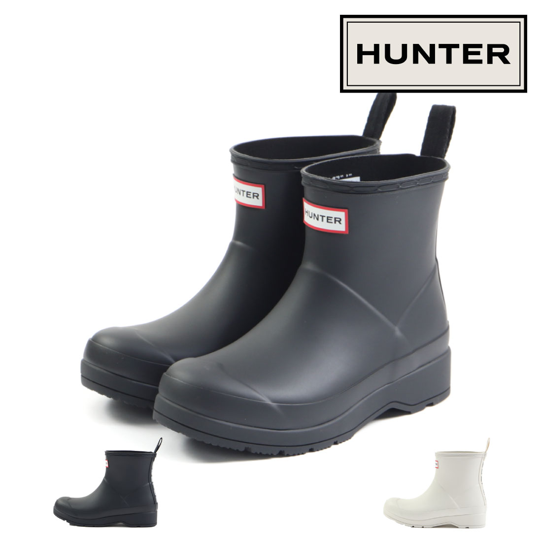 ハンター ハンター HUNTER レディース レインブーツ ユニセックスプレイショート ドットプリント バックストラップブーツ UFS4006RMA ショートブーツ 雨靴 長靴 正規品