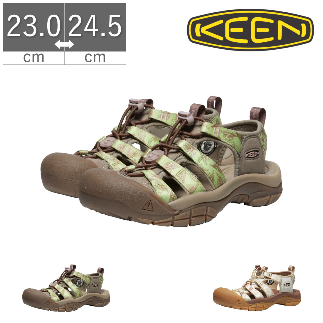 【5/20 20時～4H限定PT10倍】【20%OFF】 キーン KEEN レディース サンダル ニューポート レトロ 1027455 1027456 カーキ ベージュ スポーツサンダル スポサン 軽量