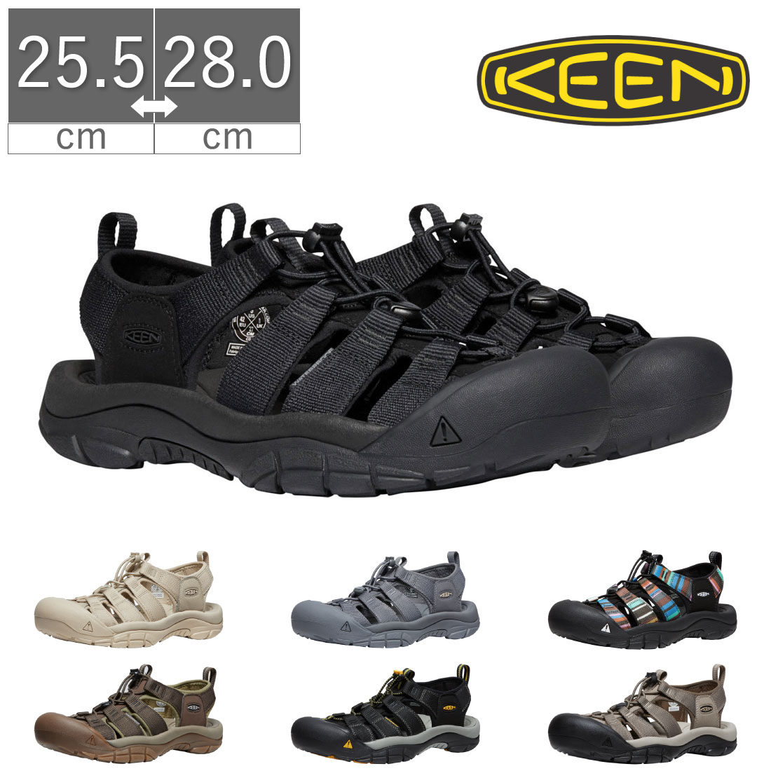 キーン サンダル メンズ 【6/5 20時～4H限定P10倍】【全品100円CP】 キーン KEEN メンズサンダル NEWPORT H2 ニューポート ストラップ 水陸両用 1027128 1027122 1001942 102258 1025999 1001907 1024631