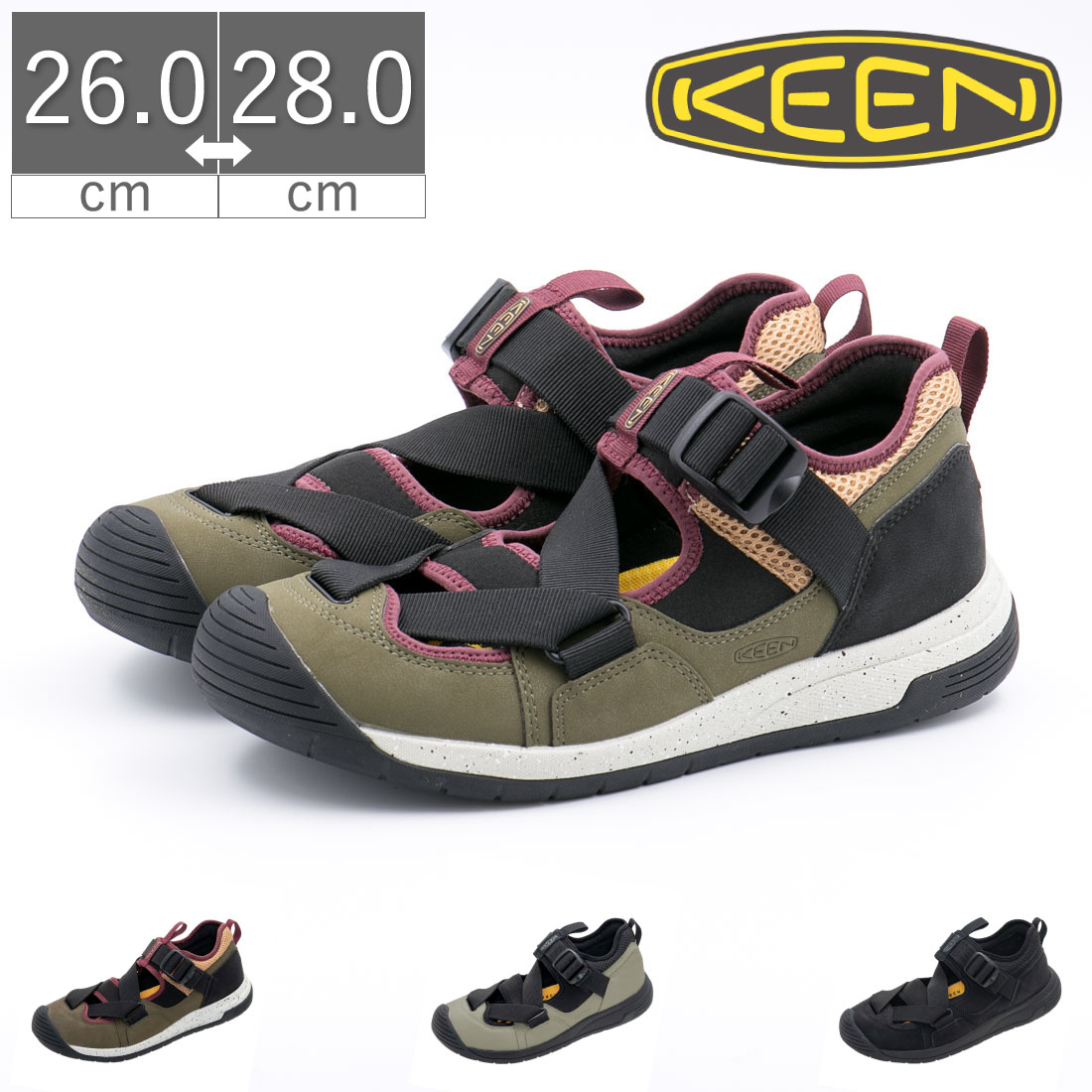 【50%OFF】 メンズ キーン KEEN サンダル トレッキング スニーカー ZERRAPORT TRAIL ゼラポート トレイル 軽量 クロスベルト 1026096 1026094 1026095