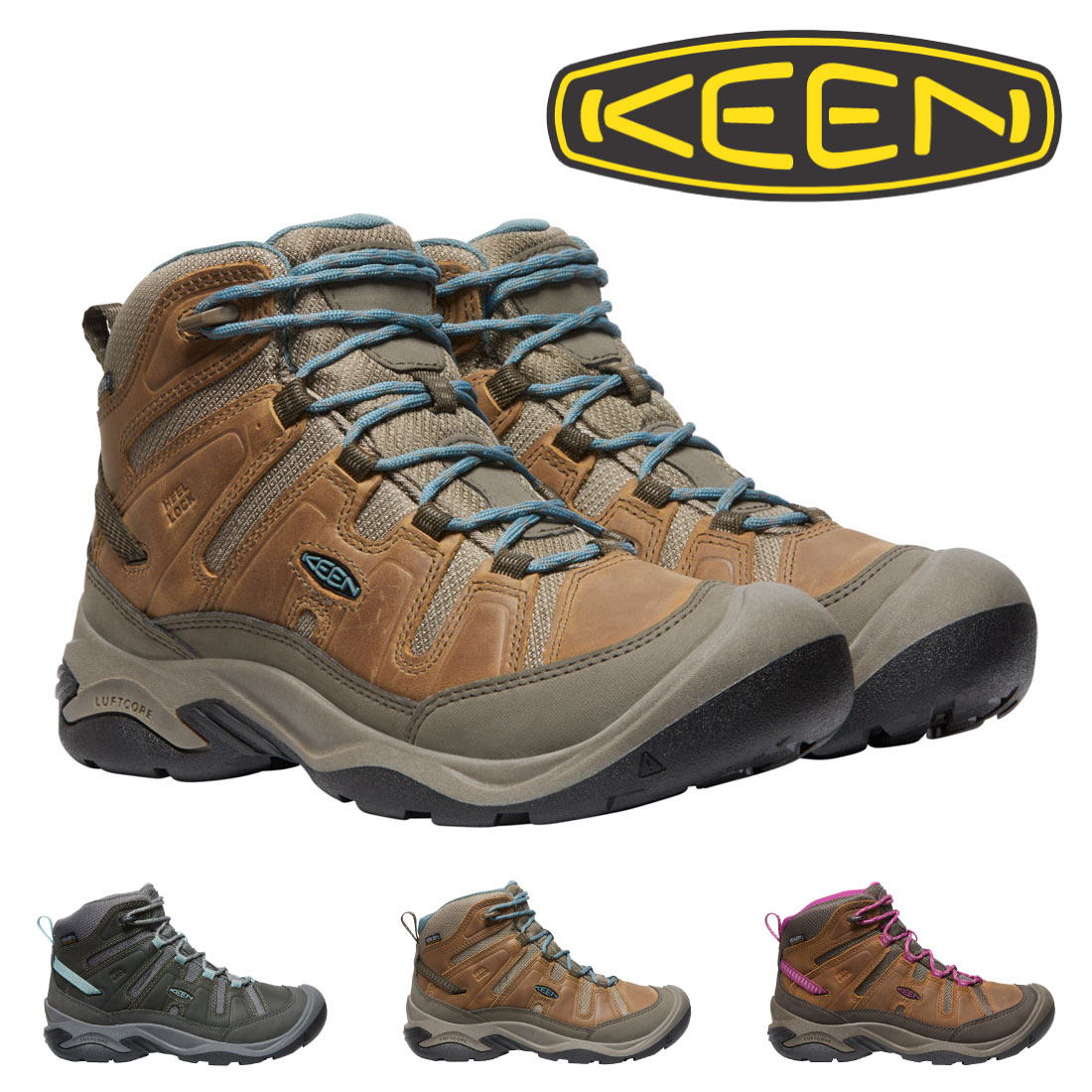 キーン KEEN レディース スニーカー ウィメンズ サーカディア ミッド ウォータープルーフ 防水ハイキングシューズ 1026763 1026764 1026765 登山靴 疲れにくい ハイキング ロングウォーク レインシューズ レインシューズ