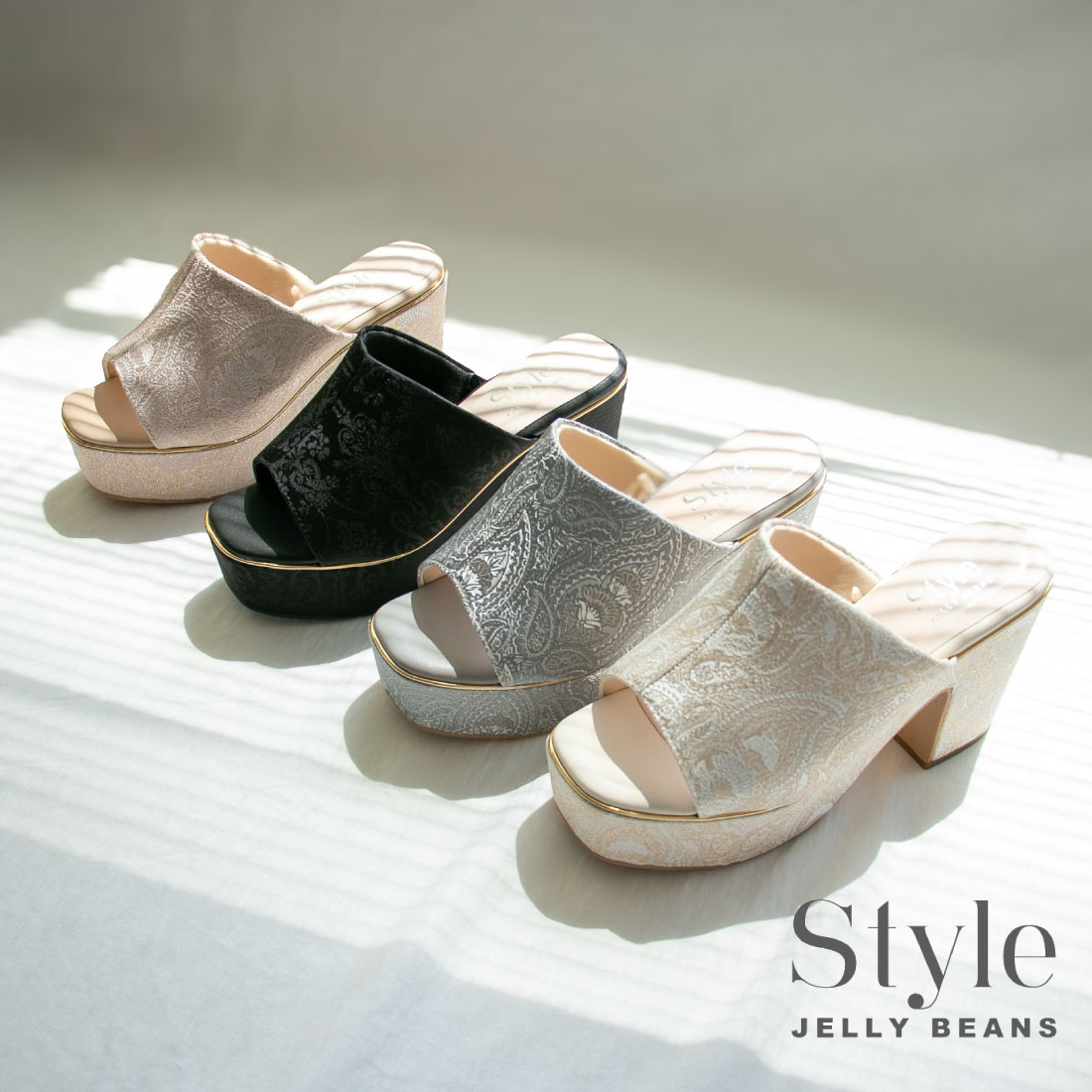 楽天FOOT PLACE【SS限定 9/4 20時〜28H限定10％CP】【30％OFF】 style JELLY BEANS スタイル ジェリービーンズ レディース サンダル SJB-0019 厚底サンダル 厚底 ミュール チャンキーヒール ボリュームソール 10cmヒール