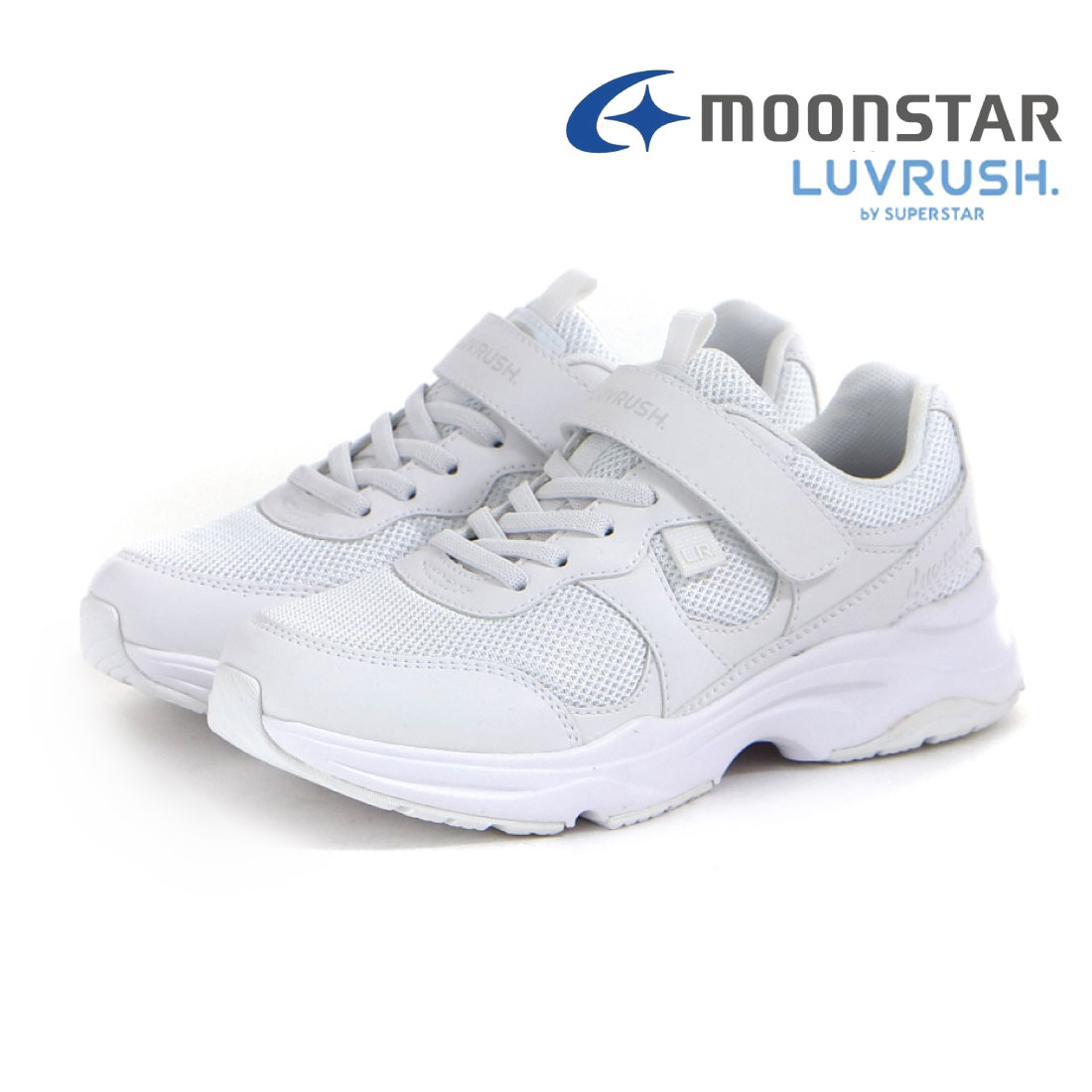 【8/15 20時～4H限定PT10倍】【10%OFF】 ムーンスター moonstar キッズ ジュニア 女の子 スニーカー スーパースター ラブラッシュ LV 1213 バネのチカラ 子供靴 運動靴 シンプル マジックテープ ベルクロ 抗菌 防臭 洗えるインソール 軽い 軽量