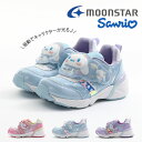 楽天FOOT PLACE【GW限定 最大500円CP】【10％OFF】 ムーンスター moonstar キッズ ジュニア 女の子 スニーカー サンリオ SA C030 Sanrio 光る靴 子供靴 かわいい マジックテープ ベルクロ ハローキティ シナモロール クロミ LED 抗菌防臭