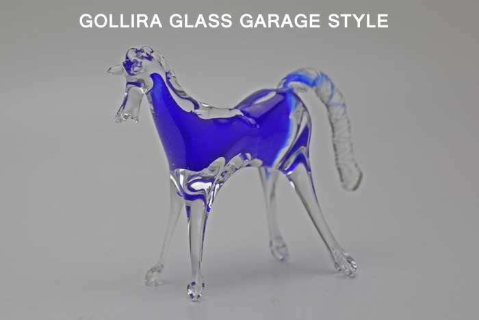 馬（青）午干支の馬の置物 2026年干支 午年 午の置物の販売 通販 ガラスオブジェ 風水 水晶