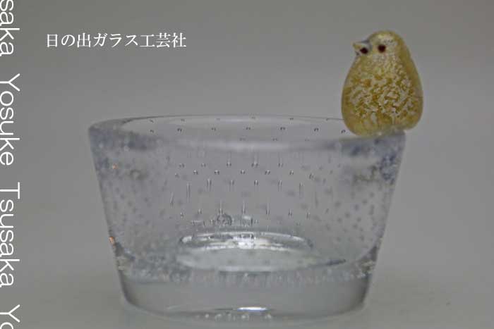 楽天gallery 365「鳥のナッツ入れ大」ナッツ入れ・おつまみ入れ・菓子器・ガラス工芸品・作家モノの器・通販・販売