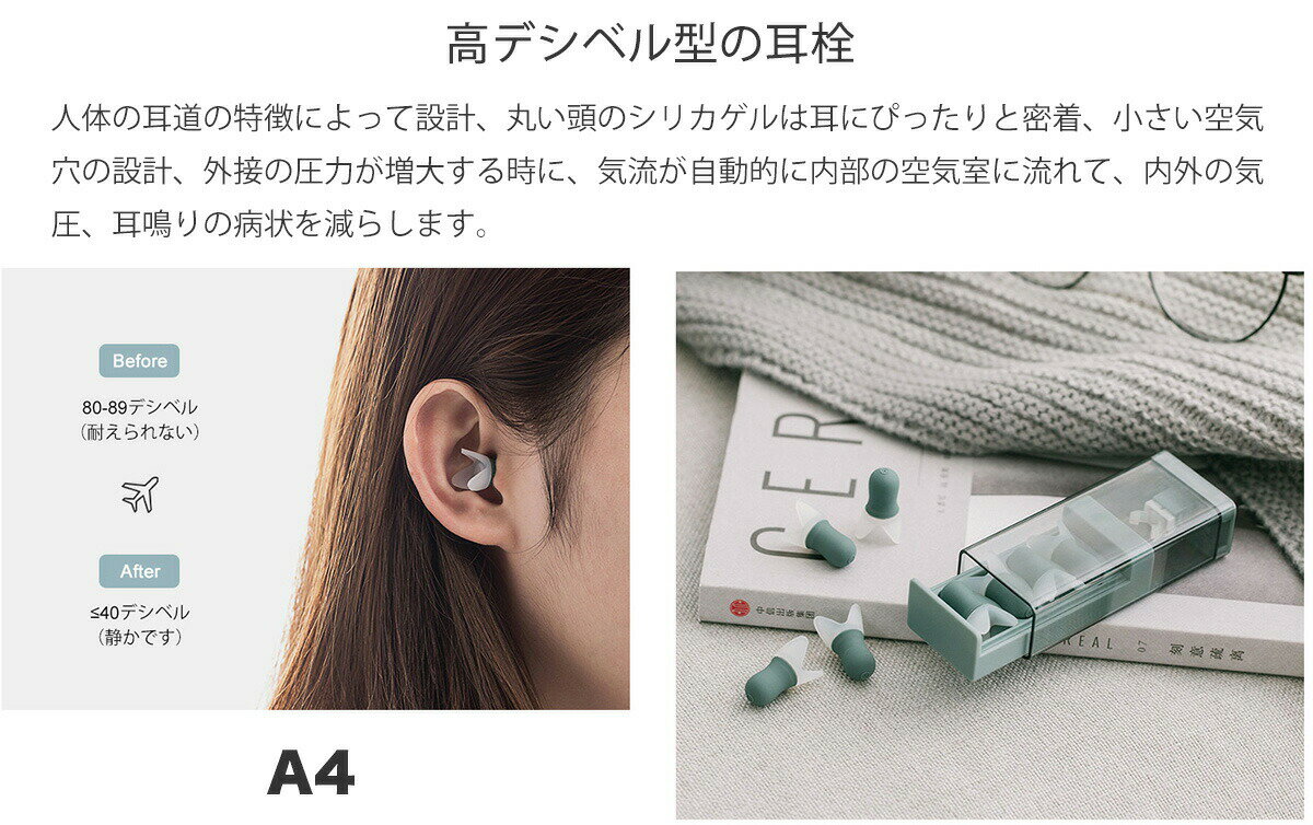 耳栓 Earplug ハードケース付き PT（送料無料）耳栓 睡眠 遮音 高機能 シリコン いびき 飛行機 航空機 高周波 低周波 防音 騒音 水洗い可 清潔 衛生的[Z]