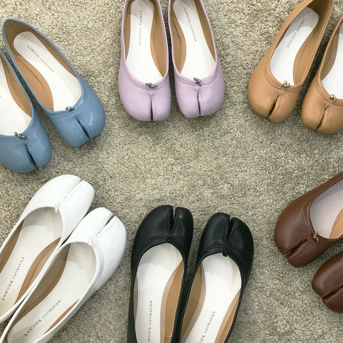 足袋パンプス（送料無料）足袋 パンプス ローヒール フラットシューズ 婦人靴 レディースシューズ タビ tabi たび バレエシューズ ダスティカラー くすみカラー (sc)