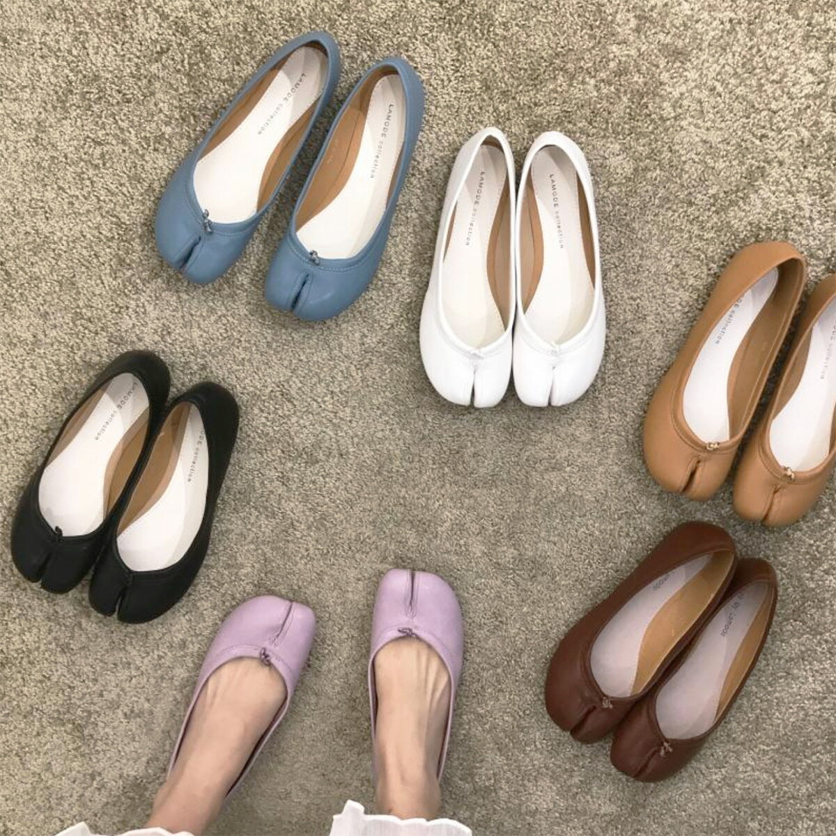 足袋パンプス（送料無料）足袋 パンプス ローヒール フラットシューズ 婦人靴 レディースシューズ タビ tabi たび バレエシューズ ダスティカラー くすみカラー (sc)
