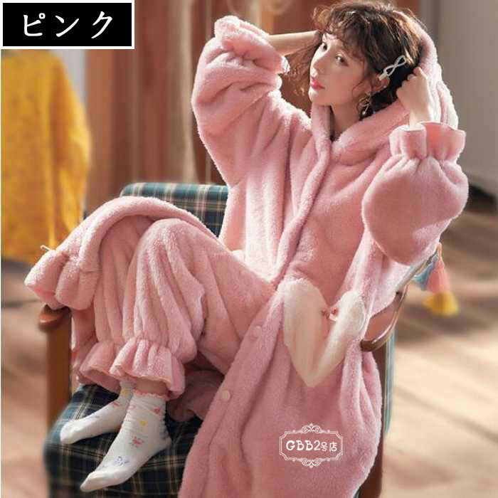 パジャマ レディース バスローブ 冬 フランネ...の紹介画像2