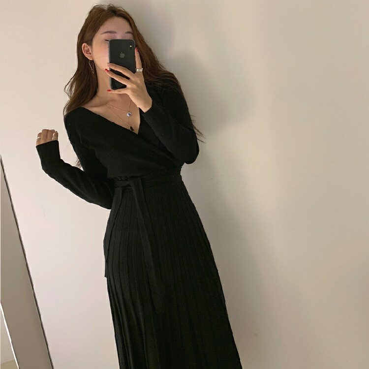 Allegra K オフィス ドレス ペンシル ドレス ノースリーブ ラップ Vネック ベルト付き レディース ブライトオレンジ L