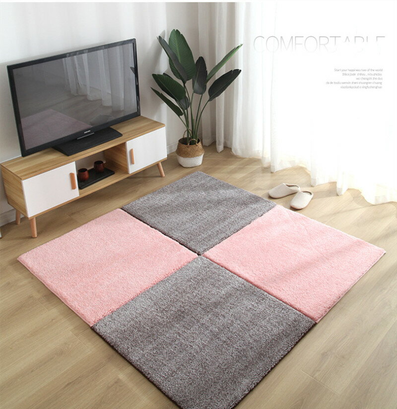 5色ラグ マット 洗える ラグマット シャギーラグ カーペット畳 夏用 正方形 1枚入100*100cm 北欧 グレー グリーン 緑 リビング用 居間用 おしゃれ かわいいセンターラグ らぐ 正方形 絨毯 じゅうたん ダイニングラグ シャギー おうち時間 [3]