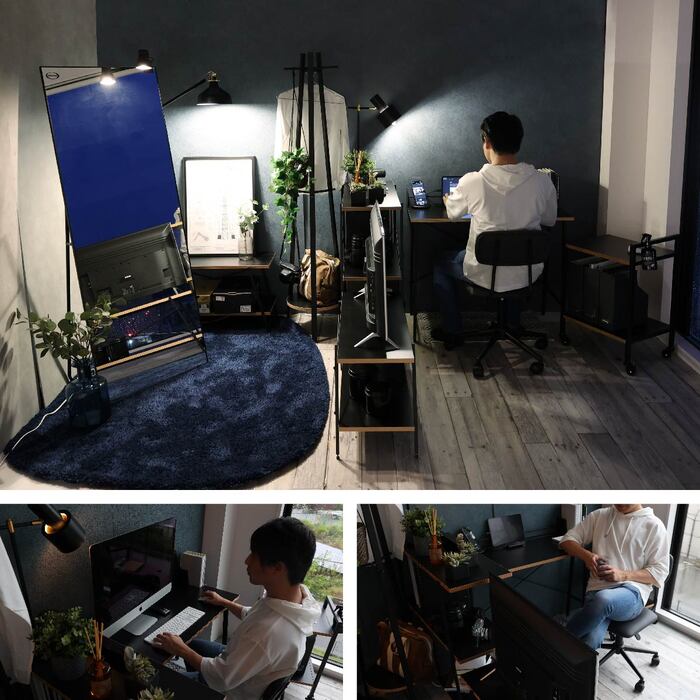 パソコンデスク 90cm 机 シンプルデスク ワークデスク 簡易デスク デスク 机 書斎 パソコンデスク PCデスク コンパクト タブレット スタンド 卓上 ブックスタンド クリップライト おしゃれ スタイリッシュ 省スペース 仕事机 ワークスペース リモートワーク 勉強机 gdrack-10003528 GoodRack サンプル画像2