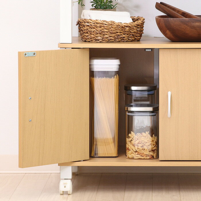 キッチンカウンター キッチンワゴン レンジ台 レンジボード 60cm 100cm キッチンボード コンパクト 北欧 食器棚 一人暮らし シンプル かわいい おしゃれ レンジラック スリム キッチン収納 家電収納 引出し 小型 ホワイト 調味料入れ キッチン収納 マルチワゴン 3段 ワゴン [2]