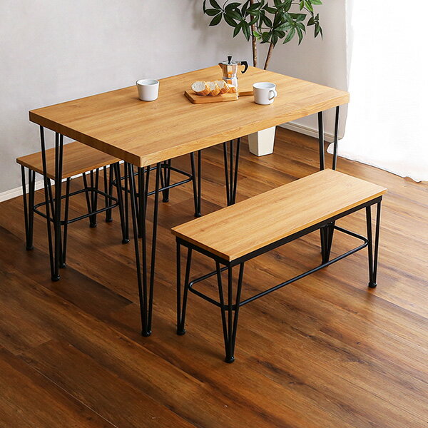 ダイニングテーブルセット 4人掛け ベンチ 4人用 4人 おしゃれ 木製 長方形 北欧 ダイニングセット ダイニング テーブル カフェテーブル ダイニングテーブ...