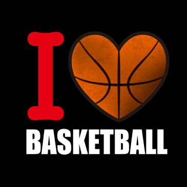 バスケットボール部の部活Tシャツ「I LOVE BASKETBALL」激安！【送料無料】