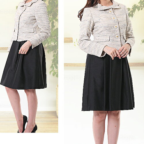 【BLACK FRIDAY】 ママ スーツ ワンピース スーツ レディース ワンピース 大きい 小さい サイズ ツイード 卒業式 入学式 学校行事 結婚式 七五...