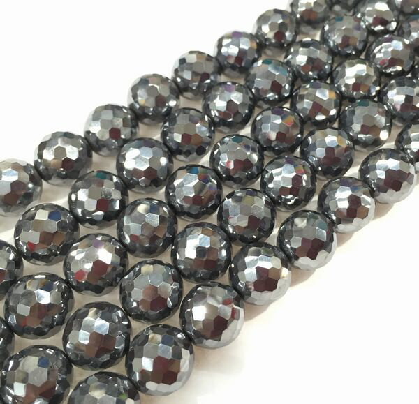 【1粒売り】ビーズ テラヘルツ ミラーカット 手研磨 8mm玉 1個 1粒売り バラ売り ハンドメイド 健康 手作り 天然石 アクセサリー 健康運 お守り カラ...