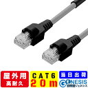 屋外用LANケーブル cat6 20m GSPOWER アウトドアLANケーブル PoE給電 業務用 企業用 高耐久 難燃性 耐候性 屋外仕様 2重被覆 カテゴリー6 爪折れ防止 ソーラーパネル