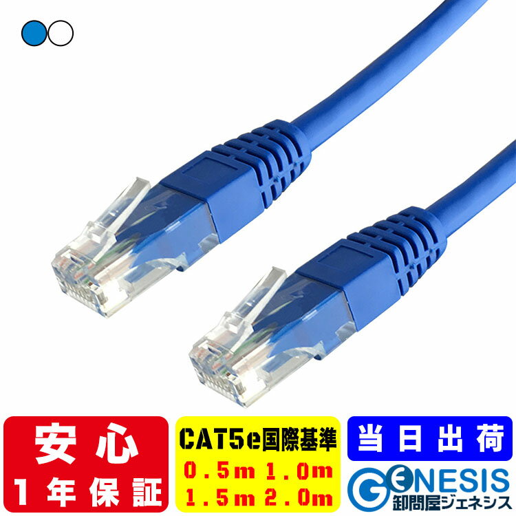 【国際基準 LANケーブル cat5e 0.5m 1m 1.5m 2.0m】GSPOWER 送料無料 当日出荷 業務用 PoE給電対応 通信ケーブル カテゴリ5 カテゴリ ストレート ランケーブル RJ-45 サーバー 企業様向け 1年製品保証 1カ月返品保証 イーサネットケーブル ethernet cable lancableのサムネイル