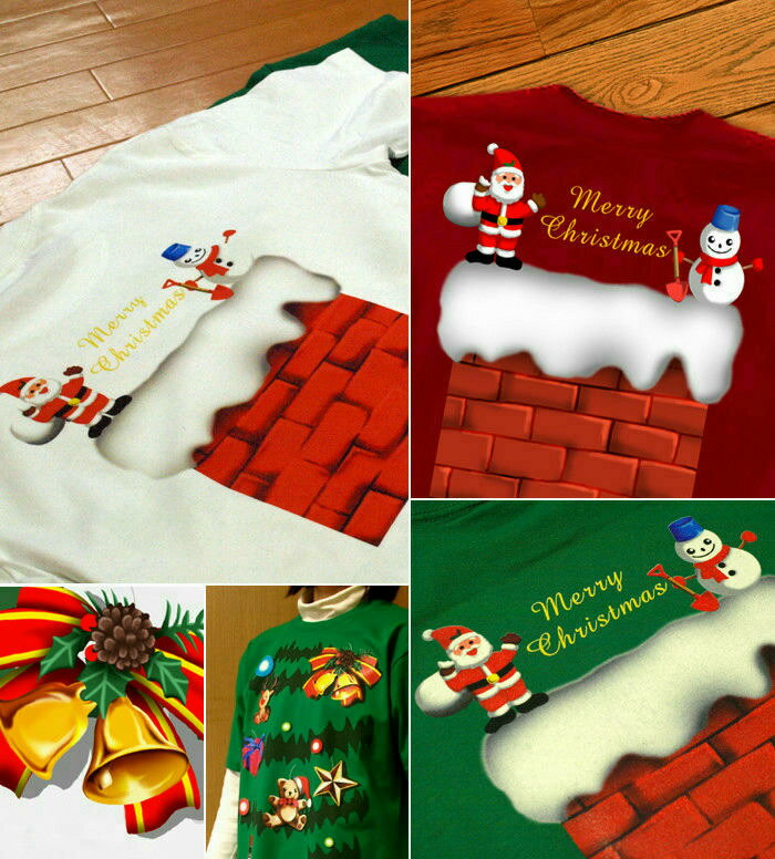 GENJU クリスマスTシャツ メンズ クリスマス Tシャツ クリスマスツリー サンタクロース 雪だるま リース プレゼント テディベア tシャツ 半袖 長袖 ロンT イルミネーション ブラック 黒 緑 グリーン ホワイト 白 赤 大きめサイズあり XXL XXXL 2L 3L 4L 90-140cm XS-XXXL