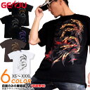 GENJU Tシャツ メンズ トライバル 龍 ドラゴン 竜 ドラゴン トライバル 大蛇 ヤマタノオロチ ティーシャツ ストリート アメカジ サイズ豊富 半袖 長袖 ブランド ロンT NINE-HEADS ブラック 黒 チャコール ホワイト 白 大きめサイズあり XXL XXXL 2L 3L 4L 90-140cm XS-XXXL