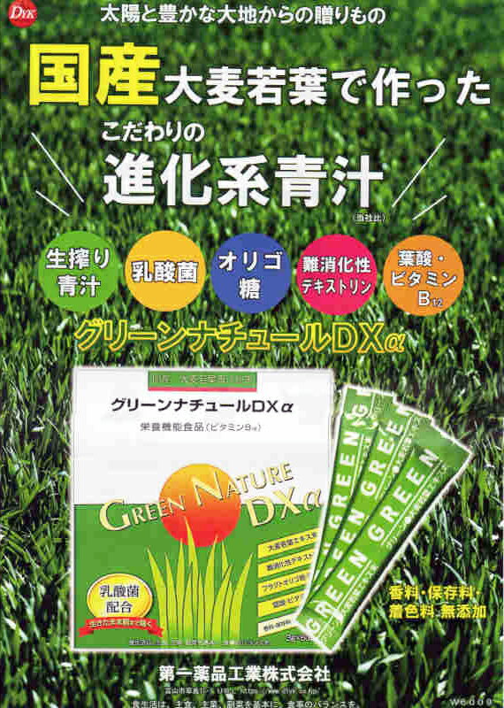 グリーンナチュールDXα 3g 60袋×12個リニューアル　大麦若葉　おいしい青汁栄養機能食品 (ビタミンB12)　第一薬品工業青汁　生搾り 乳酸菌 ビタミンB12配合