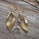 【SALE】ウェーブ折れデザインピアス リーフ マーキス 金属アレルギー対応のチタンピアス(4)