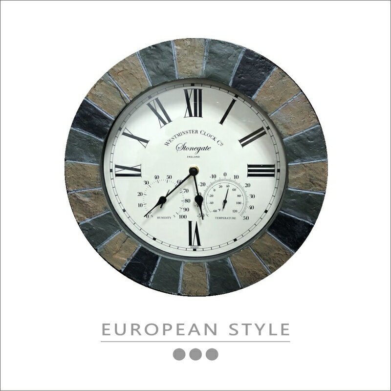 【30%OFFセール】【送料無料 ※北海道・沖縄・離島除く 】 GMS02264 ヨーロピアン スタイル 北欧 モダン デザイン おしゃれ インテリア 樹脂製 温度計 湿度計 多機能付き 壁掛け 掛け時計 品番:GMS02264