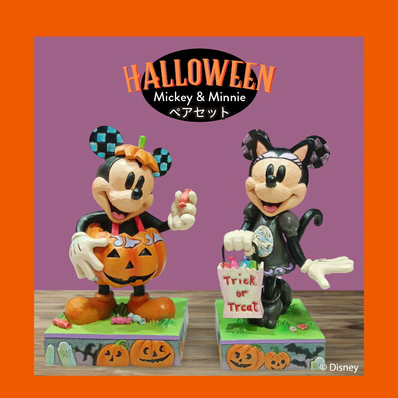 ハロウィン ミッキー＆ミニー パンプキン＆黒猫オーナメント ギフト・プレゼントに最適 かわいい飾り付け enesco ハロウィン雑貨 ガーデニング ガーデン インテリアにおすすめのサムネイル