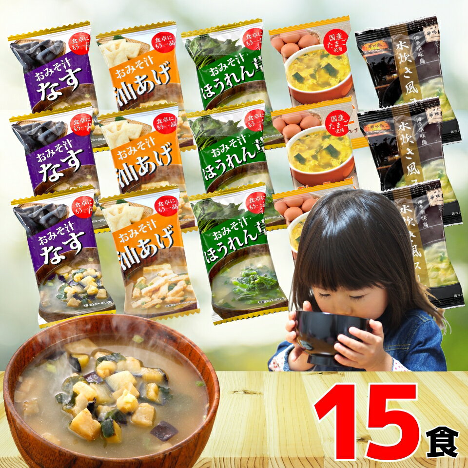 フリーズドライ 味噌汁 スープ 15食 