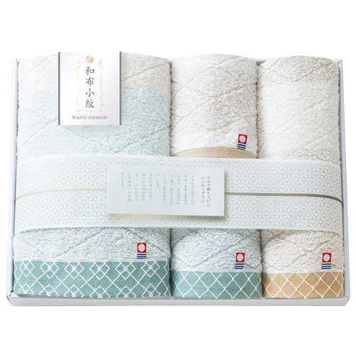 樂天商城 - 今治タオル 和布小紋（modern） タオルセット KWFK-501 タオルギフト 贈答 内祝い お祝い お返し 出産祝い 結婚祝い プレゼント 新生活 春ギフト 卒業祝い 入学祝い 母の日