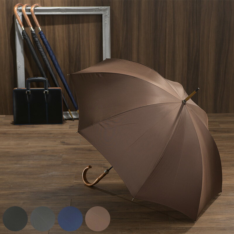 Ramuda ラムダ メンズ 傘 スリム 富士絹 8本骨 63cm 鉄木持ち手 UV加工 細巻き 【ラッピング対応】 【..