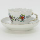 マイセン カップ&ソーサー■シノワズリ 柿右衛門様式 花文絵図 C&S フラワー 希少 洋食器 1客 Meissen 1級品 1
