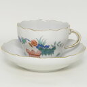 マイセン カップ&ソーサー■シノワズリ 柿右衛門様式 花文絵図 C&S 希少 洋食器 1客 Meissen 1級品 3