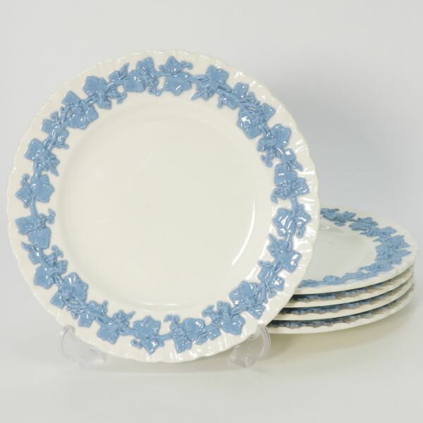 ウェッジウッド プレート■クイーンズウェア ラベンダーonクリーム デザートプレート 16cm 洋食器 皿 5枚セット WEDGWOOD 1級品