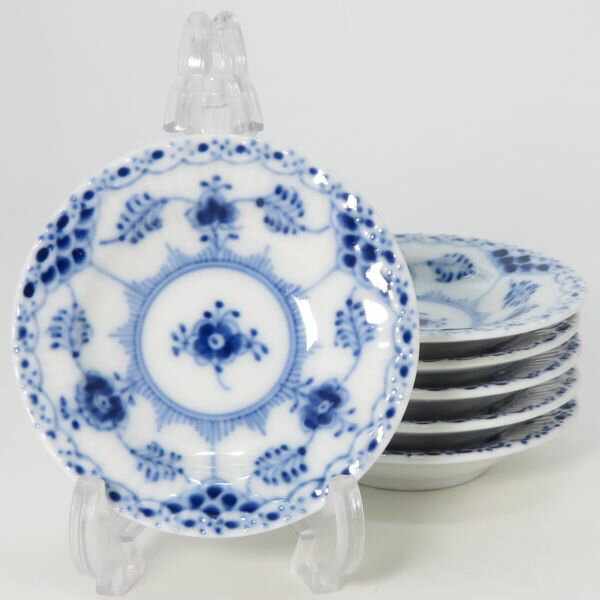 樂天商城 - ロイヤルコペンハーゲン プレート■ブルーフルーテッド ハーフレース バタープレート 6枚セット 7.5cm Royal Copenhagen 洋食器 1級品 2