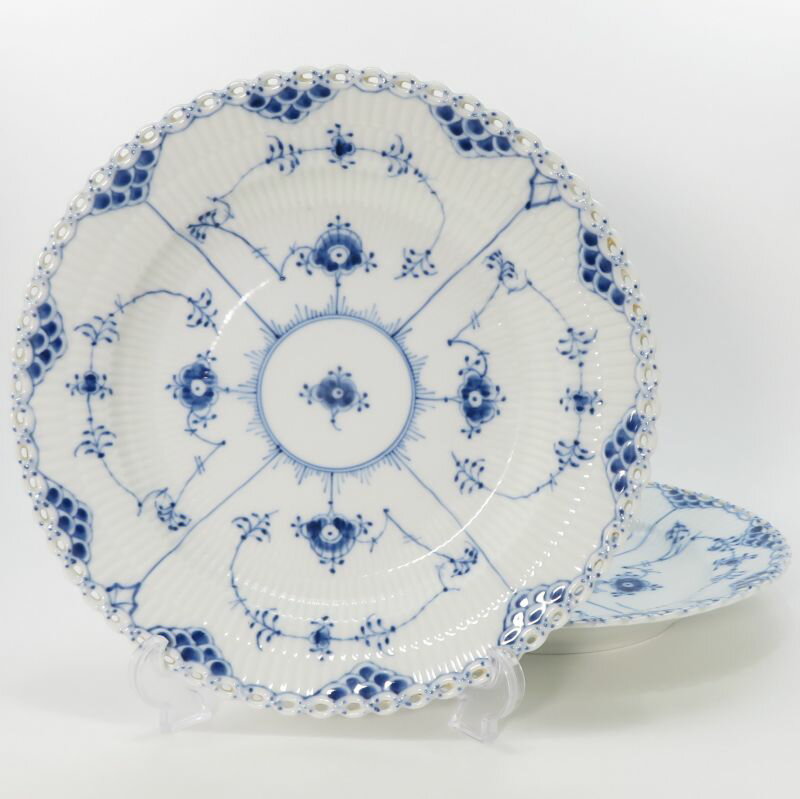 乐天商城 - ロイヤルコペンハーゲン フルレース■ブルーフルーテッド フルレース ディナープレート 2枚セット 25cm Royal Copenhagen 洋食器 1級品 1