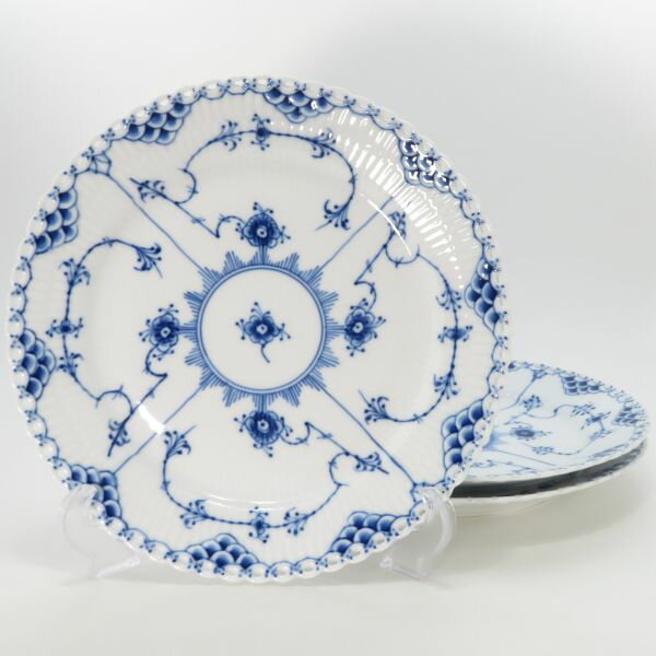 乐天商城 - ロイヤルコペンハーゲン プレート■ブルーフルーテッド フルレース ディナープレート 25cm WEDGWOOD 3枚セット 洋食器 1級品