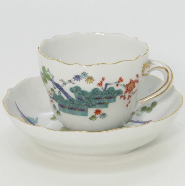 マイセン カップ＆ソーサー■シノワズリ 柿右衛門様式 松竹梅 デミタスC&S Meissen 洋食器 1級品 4