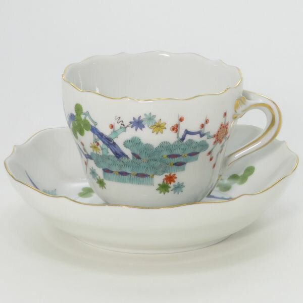 マイセン カップ＆ソーサー■シノワズリ 柿右衛門様式 松竹梅 デミタスC&S Meissen 洋食器 1級品 6