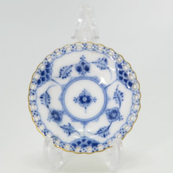 樂天商城 - 希少 ロイヤルコペンハーゲン プレート■ブルーフルーテッド フルレース バタープレート 金彩 1枚 Royal Copenhagen 7.5cm 1級品