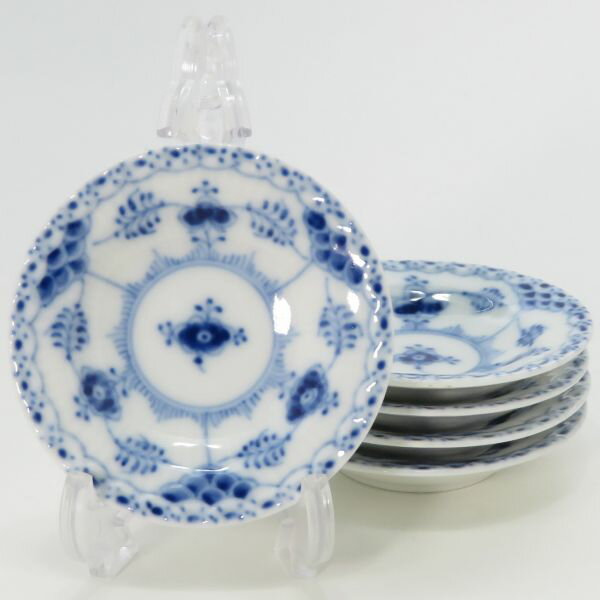 樂天商城 - ロイヤルコペンハーゲン プレート■ブルーフルーテッド ハーフレース バタープレート 5枚セット Royal Copenhagen 7.5cm 1級品 3