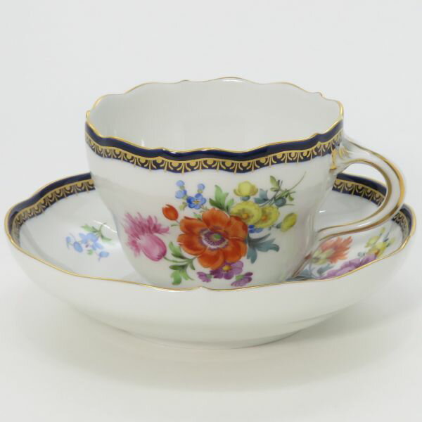 乐天商城 - マイセン カップ＆ソーサー■Aカンテ C&S 1客 五つ花 金彩 コバルト ブルー Meissen 2