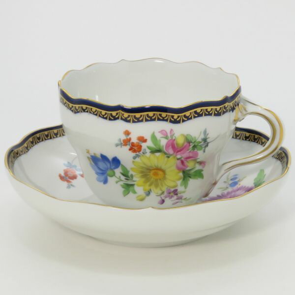 乐天商城 - マイセン カップ＆ソーサー■Aカンテ C&S 1客 五つ花 金彩 コバルト ブルー Meissen 6
